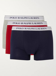 Polo Ralph Lauren Three Pack Stretch-cotton Boxer Briefs In Multi