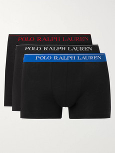 Polo Ralph Lauren Three-pack Stretch-cotton Boxer Briefs In Black