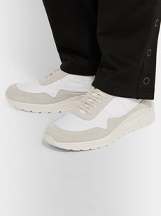 Common Projects Cross Trainer Nylon And Suede Trainers In White