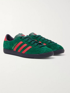 Adidas Consortium Blackburn Spzl Suede And Leather Sneakers In Green