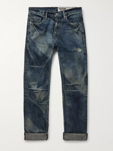 Neighborhood Distressed Selvedge Denim Jeans In Blue