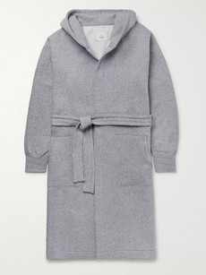Reigning Champ Fleece-back Cotton-blend Jersey Hooded Robe In Gray