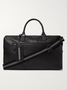 Polo Ralph Lauren Pebble-grain Leather Holdall In Black