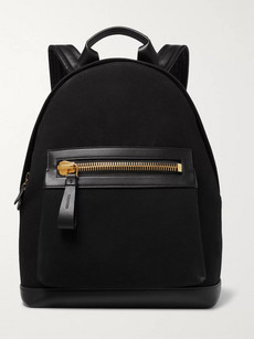 Tom Ford Canvas And Leather Backpack In Black