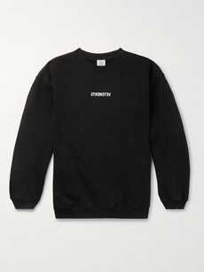 Vetements Logo-print Fleece-back Cotton-jersey Sweatshirt In Black