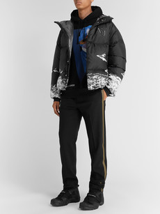UNDERCOVER VALENTINO SLIM-FIT PRINTED QUILTED SHELL HOODED DOWN JACKET