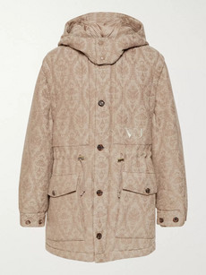 Undercover + Valentino Jacquard Hooded Parka In Neutrals