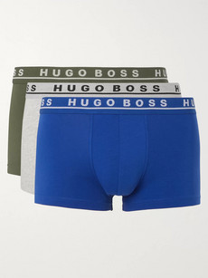 Hugo Boss Three-pack Stretch-cotton Boxer Briefs In Multi