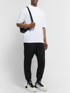 Y-3 TAPERED LOOPBACK COTTON-JERSEY SWEATPANTS