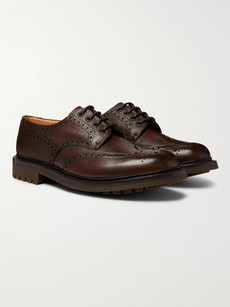 Church's Mcpherson Pebble-grain Leather Wingtip Brogues In Brown