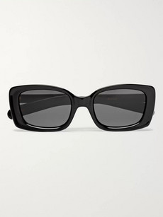 Flatlist Eazy Rectangle-frame Tortoiseshell Acetate Sunglasses In Black