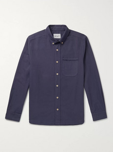 Albam Button-down Collar Cotton Oxford Shirt In Blue