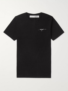 Off-white Slim-fit Logo-print Cotton-jersey T-shirt In Black 