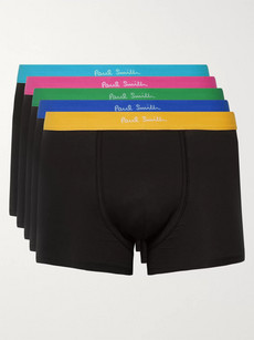 Paul Smith Five-pack Stretch-cotton Jersey Boxer Briefs In Black