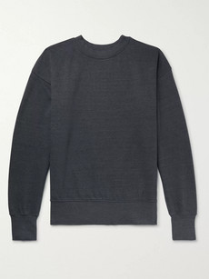 Save Khaki United Mélange Loopback Cotton-jersey Sweatshirt In Gray