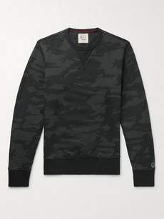 Champion Camouflage-print Loopback Cotton-jersey Sweatshirt In Black