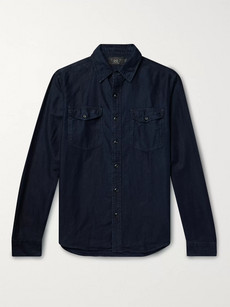 Rrl Cotton And Linen-blend Shirt In Blue