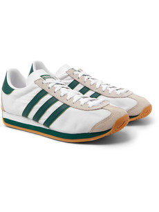 Adidas Country Og And Suede-trimmed Mesh Sneakers In White | ModeSens