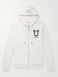 OFF-WHITE UNDERCOVER REVERSIBLE LOGO-PRINT LOOPBACK COTTON-JERSEY HOODIE