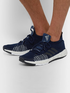 Adidas Originals Pulseboost Hd Stretch-knit Running Trainers In Navy