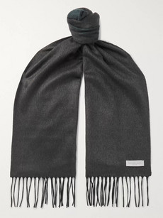 Richard James Fringed Silk And Cashmere-blend Scarf In Brown