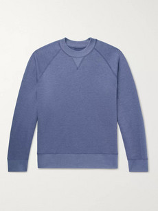 Entireworld Organic Loopback Cotton-blend Jersey Sweatshirt In Blue