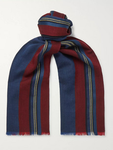 Favourbrook Striped Virgin Wool And Silk-blend Scarf In Multi