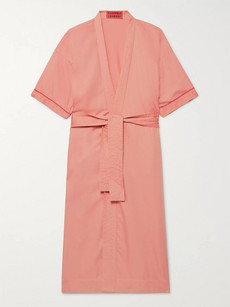 Cleverly Laundry Piped Washed Cotton-robe In Pink
