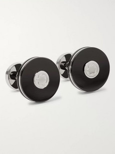 MONTBLANC PIX STAINLESS STEEL AND RESIN CUFFLINKS