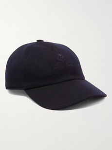 Loro Piana Logo-embroidered Storm System Baby Cashmere Baseball Cap In Blue