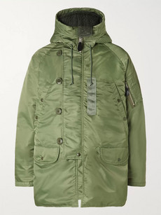 Beams Quilted Shell Primaloft Down Parka In Green