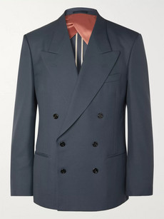 Gucci Blue Double-breasted Drill Suit Jacket