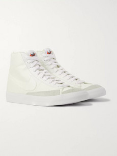 NIKE BLAZER MID '77 SUEDE-TRIMMED CANVAS SNEAKERS