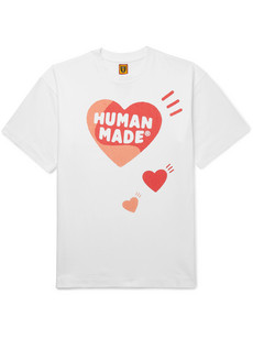 Human Made Slim-fit Logo-print Cotton-jersey T-shirt In White