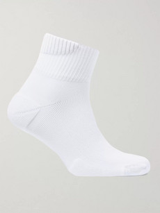 Nike Elite Cushioned Stretch-knit Socks In White