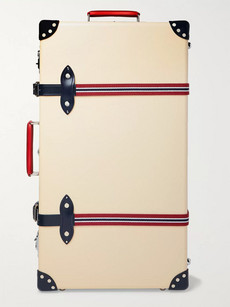 Globe-trotter St Moritz 30 Striped Webbing And Leather-trimmed Fibreboard Suitcase" In Neutrals