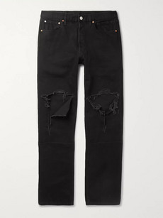 Vetements Distressed Denim Jeans In Black
