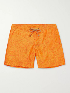 Thorsun Titan Mid-length Printed Swim Shorts In Orange