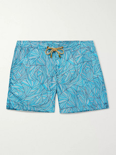 Thorsun Titan Mid-length Printed Swim Shorts In Blue