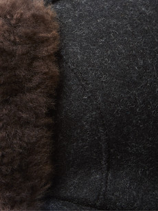 Filson Mackinaw Shearling-trimmed Wool Trapper Hat In Grey