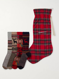Anonymous Ism 12-pack Knitted Socks And Stocking Gift Set In Red