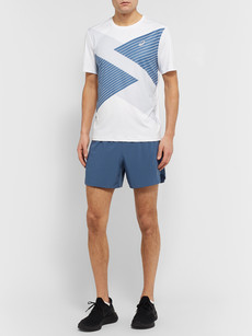 Asics Road Slim-fit Mesh-panelled Shorts In Blue