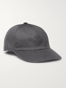 Loro Piana Logo-embroidered Storm System Cashmere Baseball Cap In Gray