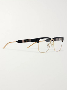 Gucci D-frame Acetate And Gold-tone Optical Glasses