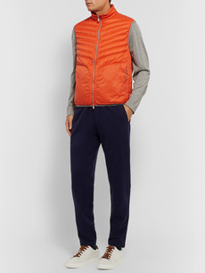 Brunello Cucinelli Quilted Shell Down Gilet In Orange