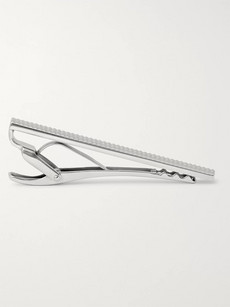 Lanvin Rhodium-plated Tie Bar In Silver