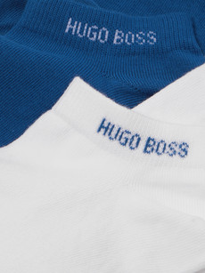 Hugo Boss Two-pack No-show Cotton-blend Socks In Blue