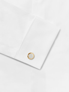 Kingsman Deakin & Francis Gold-plated Mother-of-pearl Cufflinks