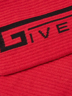 Givenchy Logo-intarsia Stretch Cotton-blend Socks In Red