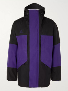 Nike Acg Nrg Logo-embroidered Colour-block Gore-tex Hooded Jacket In Purple